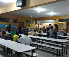 Momento de confraternização durante intervalo da aula.