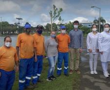 Equipe da Prefeitura Municipal de Campo Largo junto com os colaboradores do Hospital do Rocio