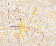 Mapa de Ciclovias e Paraciclos.