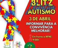 Flyer de divulgação da Blitz do autismo.