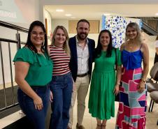 Equipe do Departamento Municipal de Assistência Social na Palestra de conscientização sobre o autismo. 