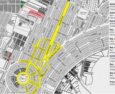 destaque no mapa dos locais de zona azul