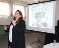 Palestra para as mamães com a enfermeira Maria Angélica, tema: Amamentação.